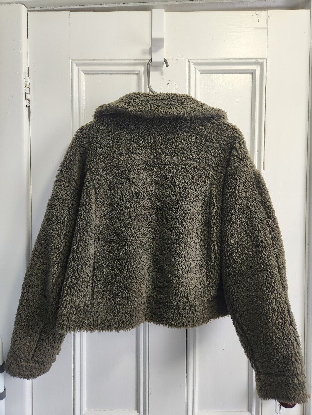 Lululemon Textured Fleece Button Jacket Dark Olive - Size 8 - Picture 3 of 14